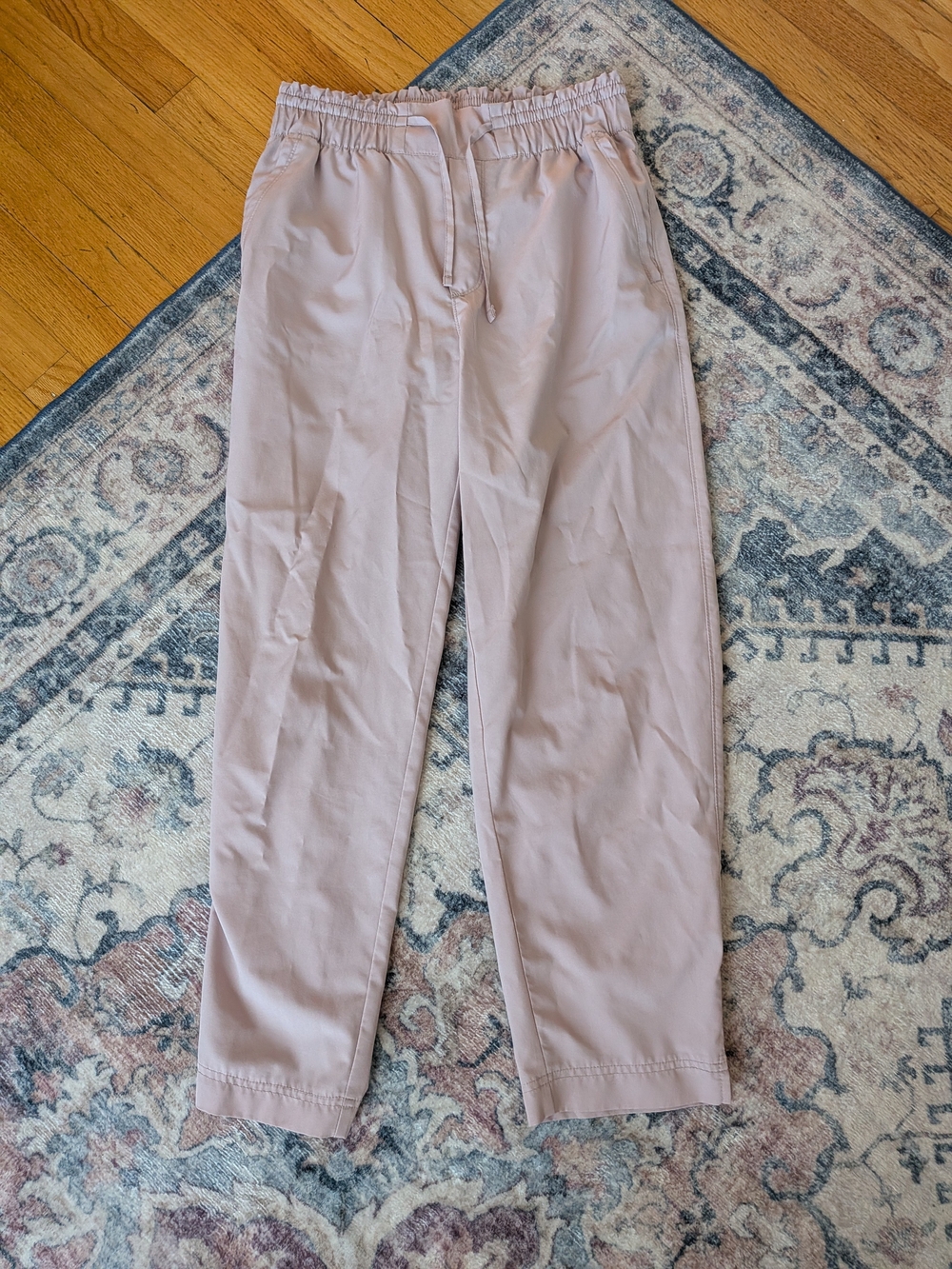 Womens Casual Drawstring Pants in Light Mauve